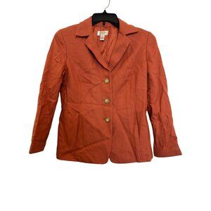 Talbots Petites Wool Cashmere Blend Womens Blazer Size 10 Salmon Button Front